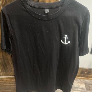 Black T-Shirt with Anchor Design
